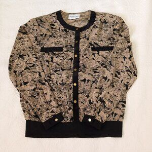 Andrea Gayle Jacket Womens Floral Print Button-Up Size M